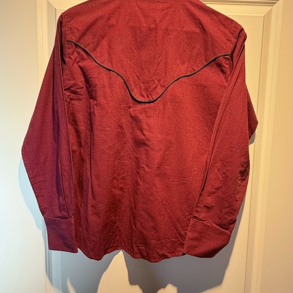 Rough Rider Red Western Style Button-Up Shirt Rodeo - Picture 3 of 10